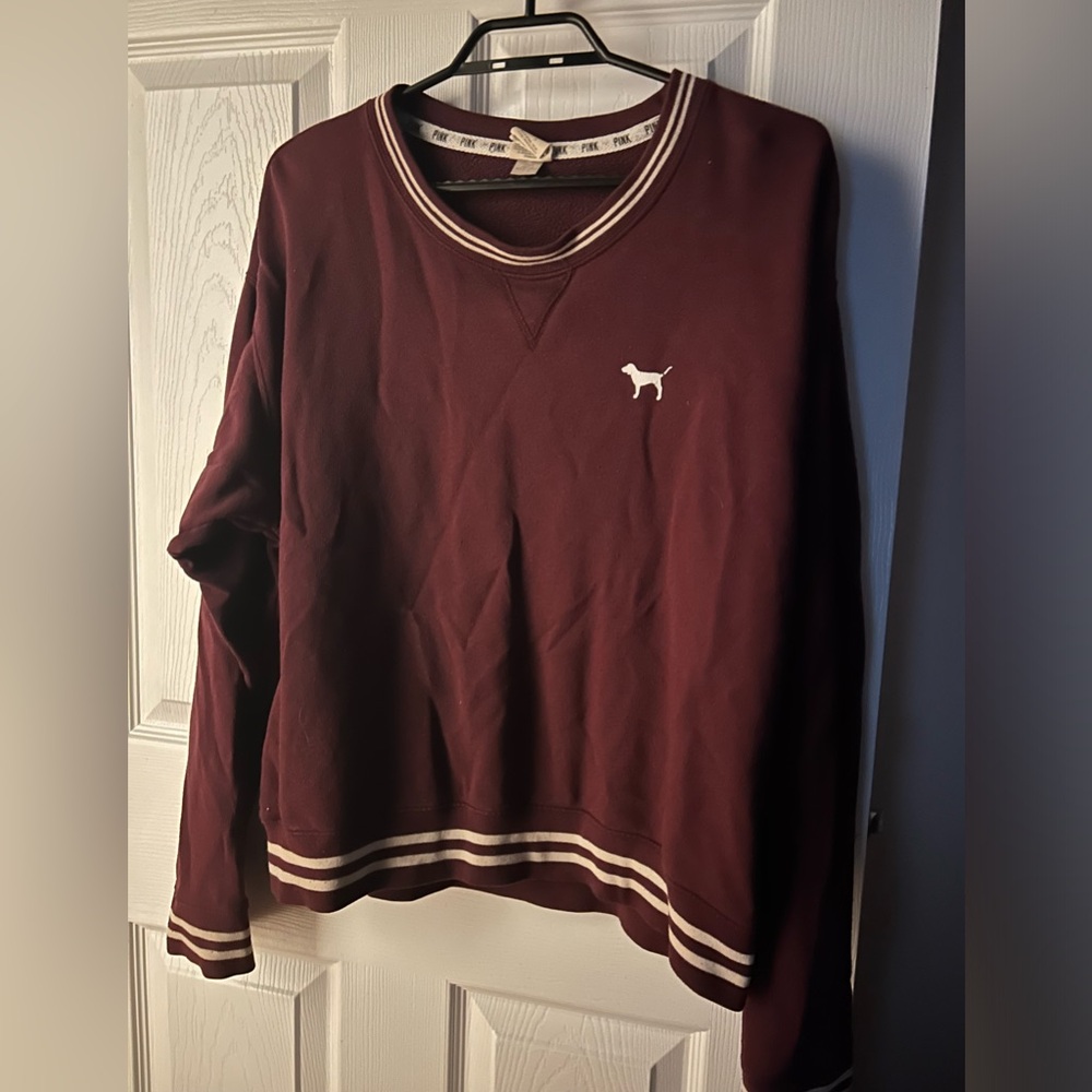 burgundy victoria secret pink sweater